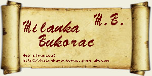 Milanka Bukorac vizit kartica